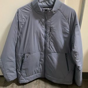 Burton light weight bomber jacket. Size: Large. Color: purple/grey.